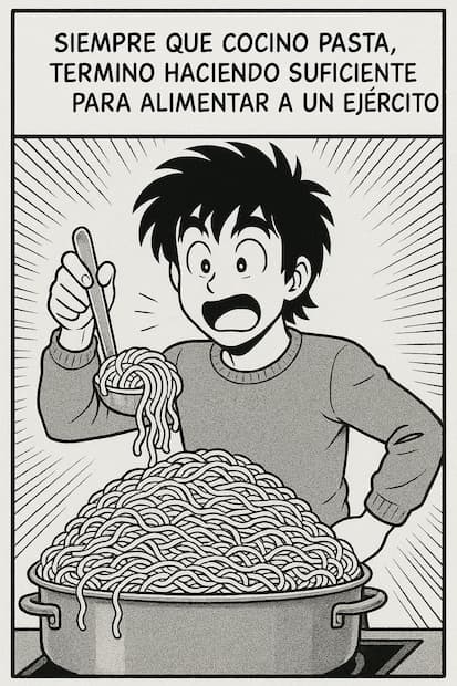 mi primer personaje manga yurotsan cocinando pasta